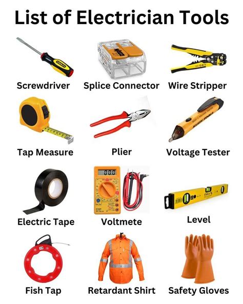 electrician tools list with pictures